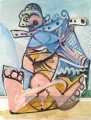 Homme assis jouant la flûte 1971 cubisme Pablo Picasso